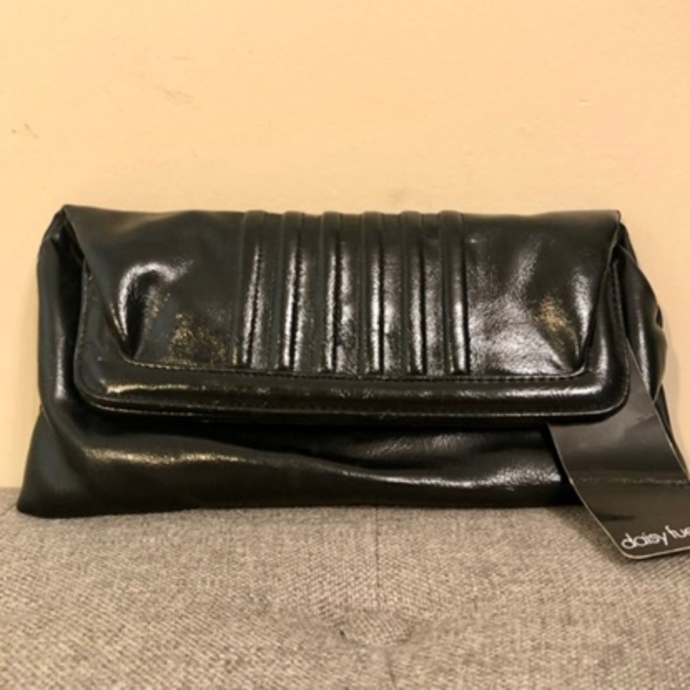 Black Patent Clutch NWT